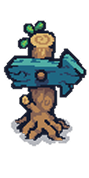 Blue wooden signpost