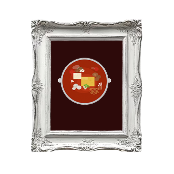 Framed bowl of soup